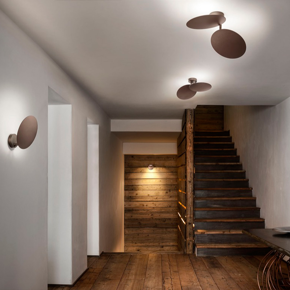 Lodes Puzzle Single und Double Round LED Wand- / Deckenleuchte, Bronze matt