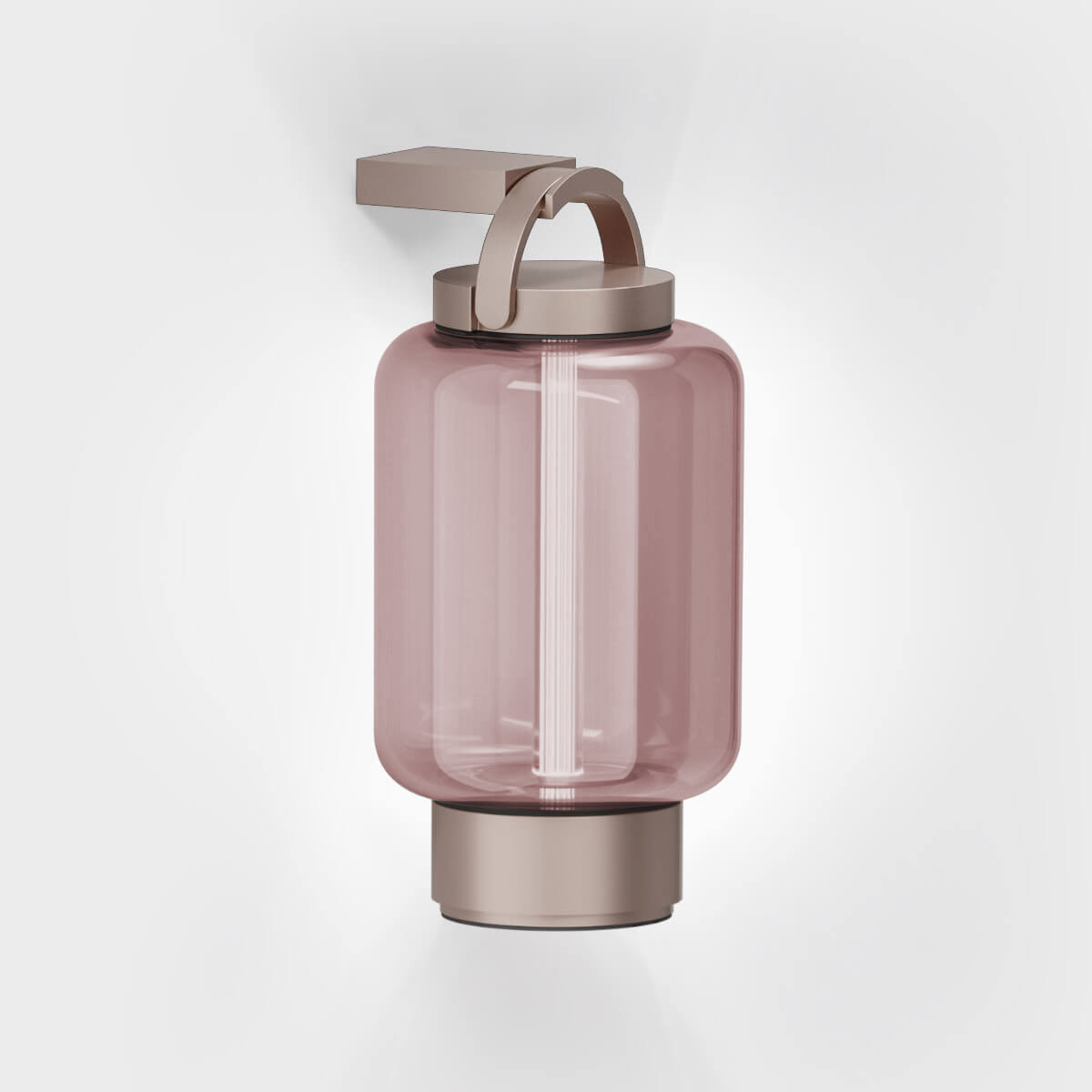 IP44.DE Qu LED Akkuleuchte mit Hook Wandhalterung, bright bronze (Bronze), Glas: Rosé