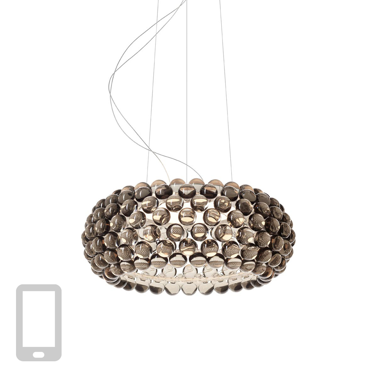 Foscarini Caboche Plus Media MyLight LED Sospensione, grau