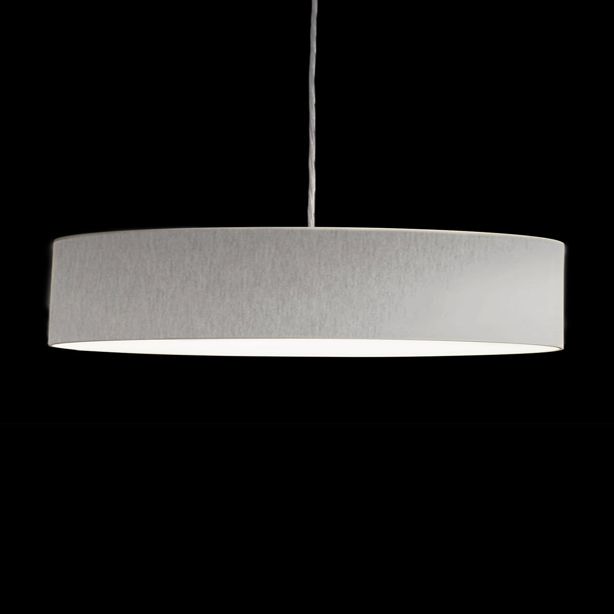 Holtkötter Vita P Pendelleuchte, Ø: 60 cm, Nickel matt, Chintz hellgrau