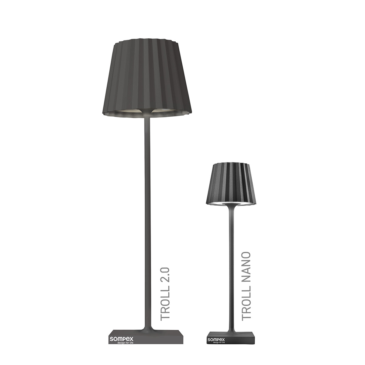 Sompex Troll 2.0 LED Akkuleuchte und Troll Nano LED Akkuleuchte, schwarz