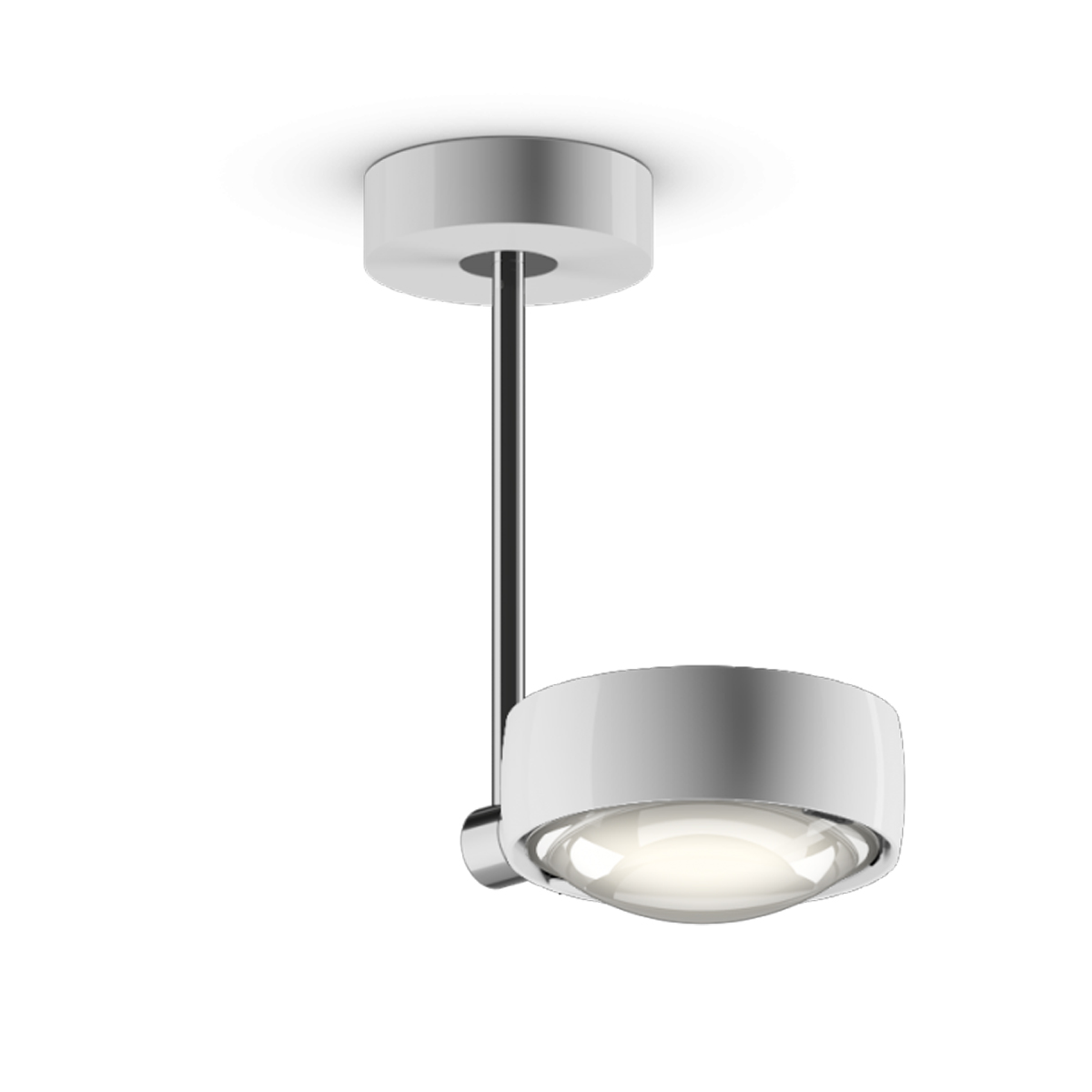 Occhio Sento E faro up LED Deckenleuchte, 2700 K, 20 cm, Chrom / weiß glänzend