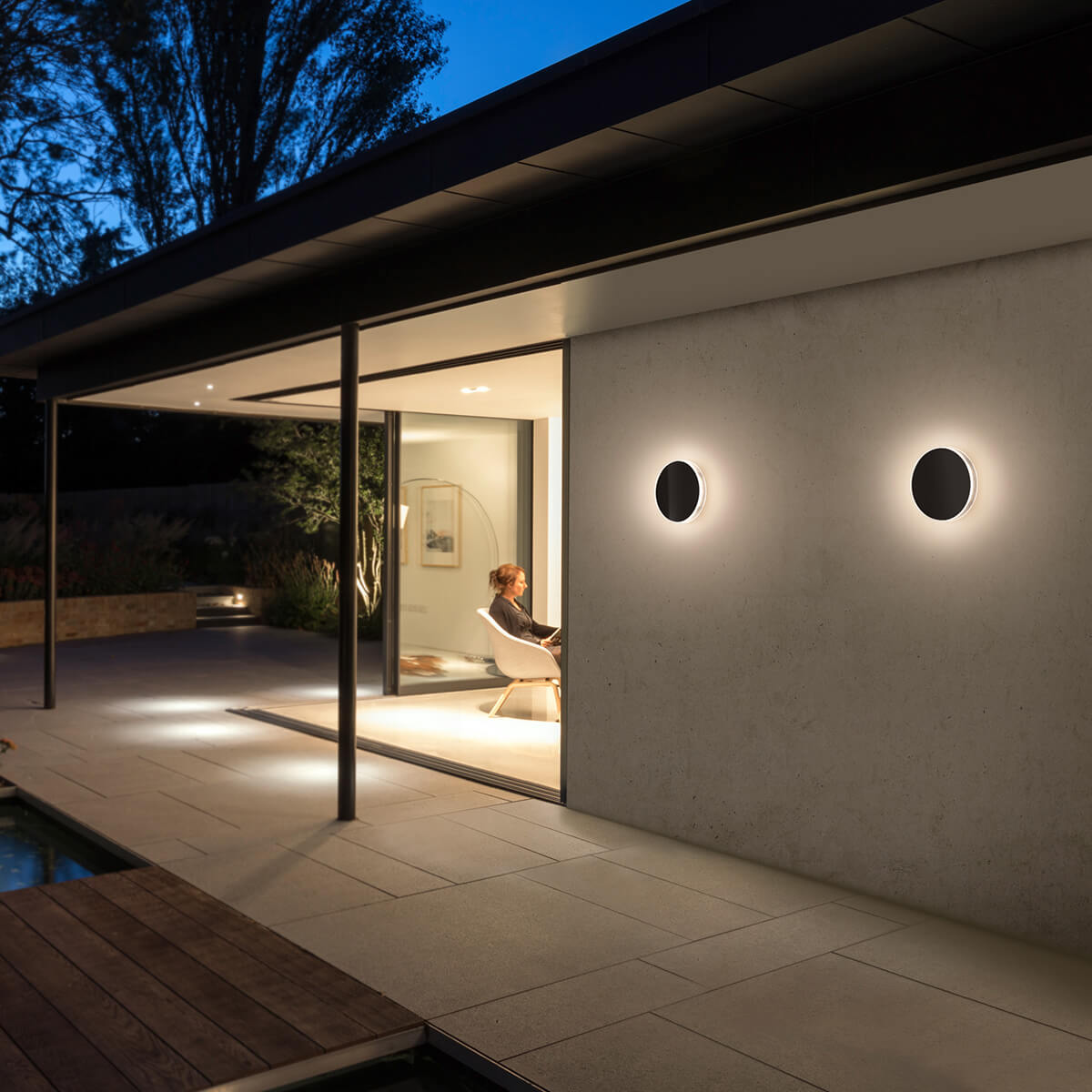 Helestra Tour LED Außenwandleuchte, schwarz