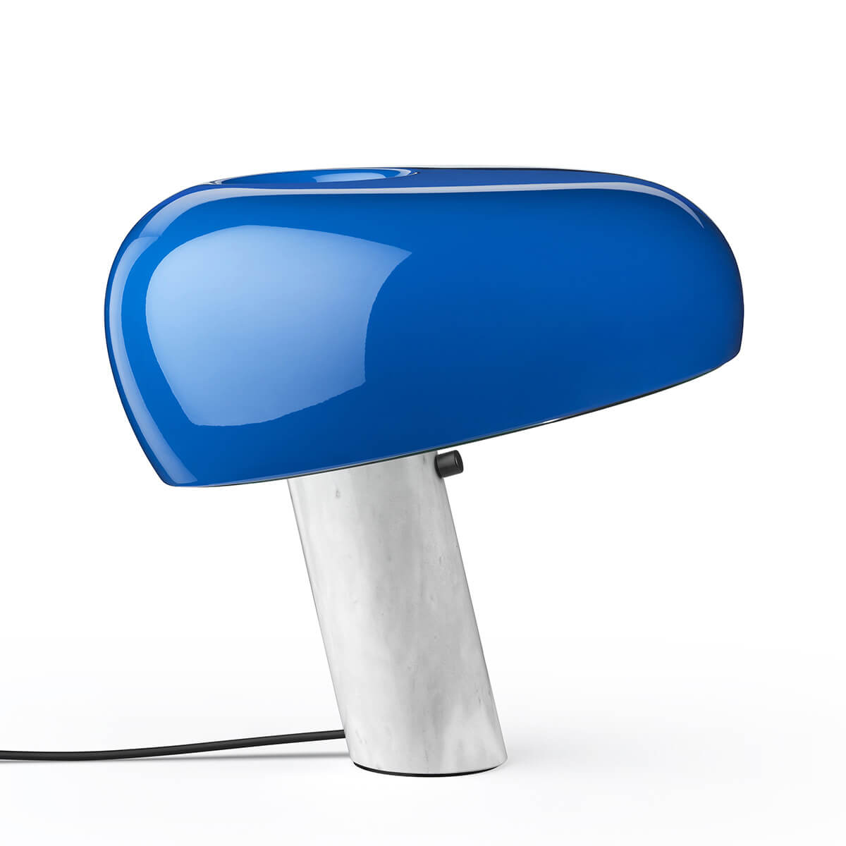 Flos Snoopy Tischleuchte, navy blau, Fuß: Marmor