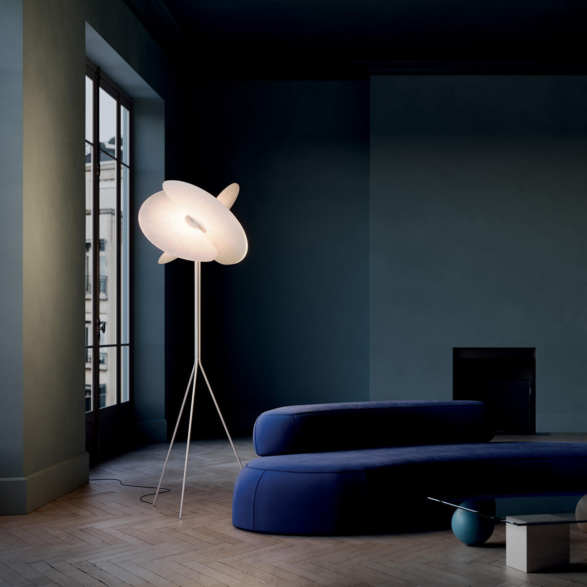 Luceplan Levante LED Terra, weiß matt