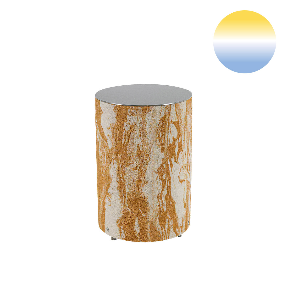 Epstein-Design Apollo Sahara CCT-LED Stehleuchte / Lichtsäule, Höhe: 31 cm, Sandstein