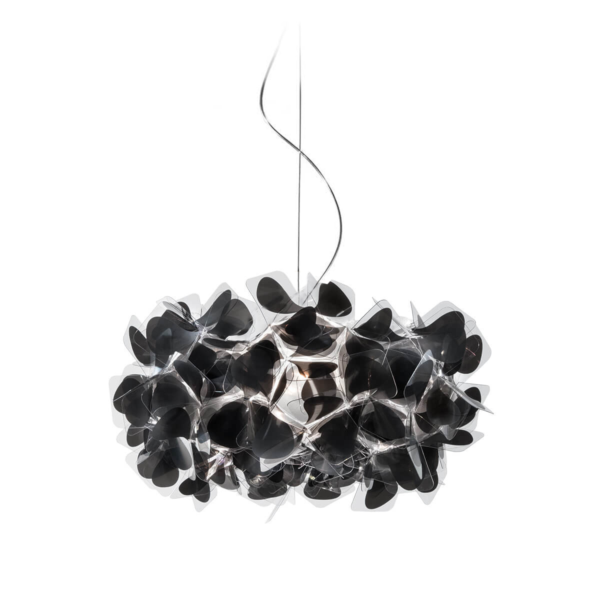 Slamp Clizia Mama non Mama Suspension, schwarz, Kabel: transparent