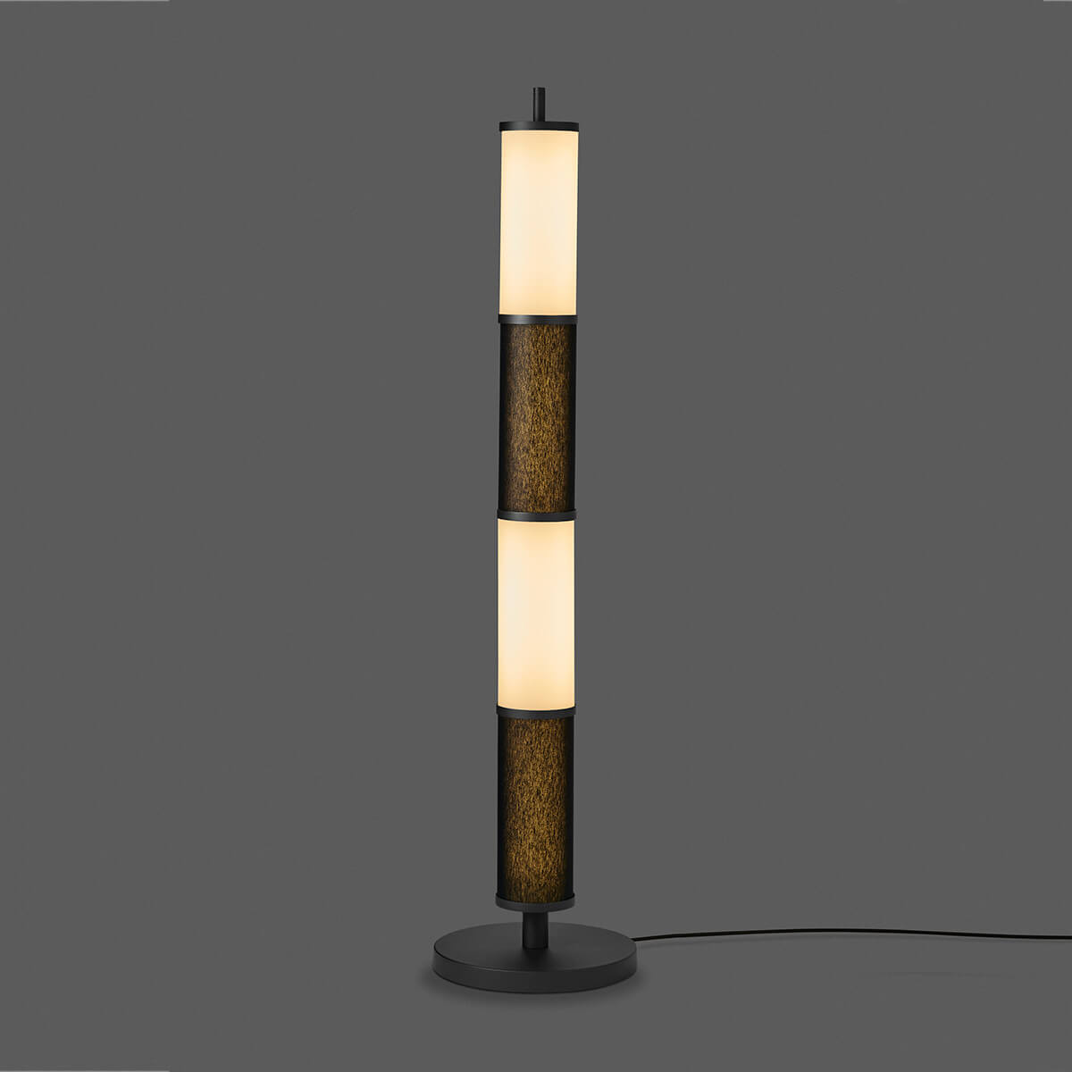 Holtkötter Fidelio LED Stehleuchte, schwarz, 2 x Opalglas matt / 2 x Chintz: schwarz