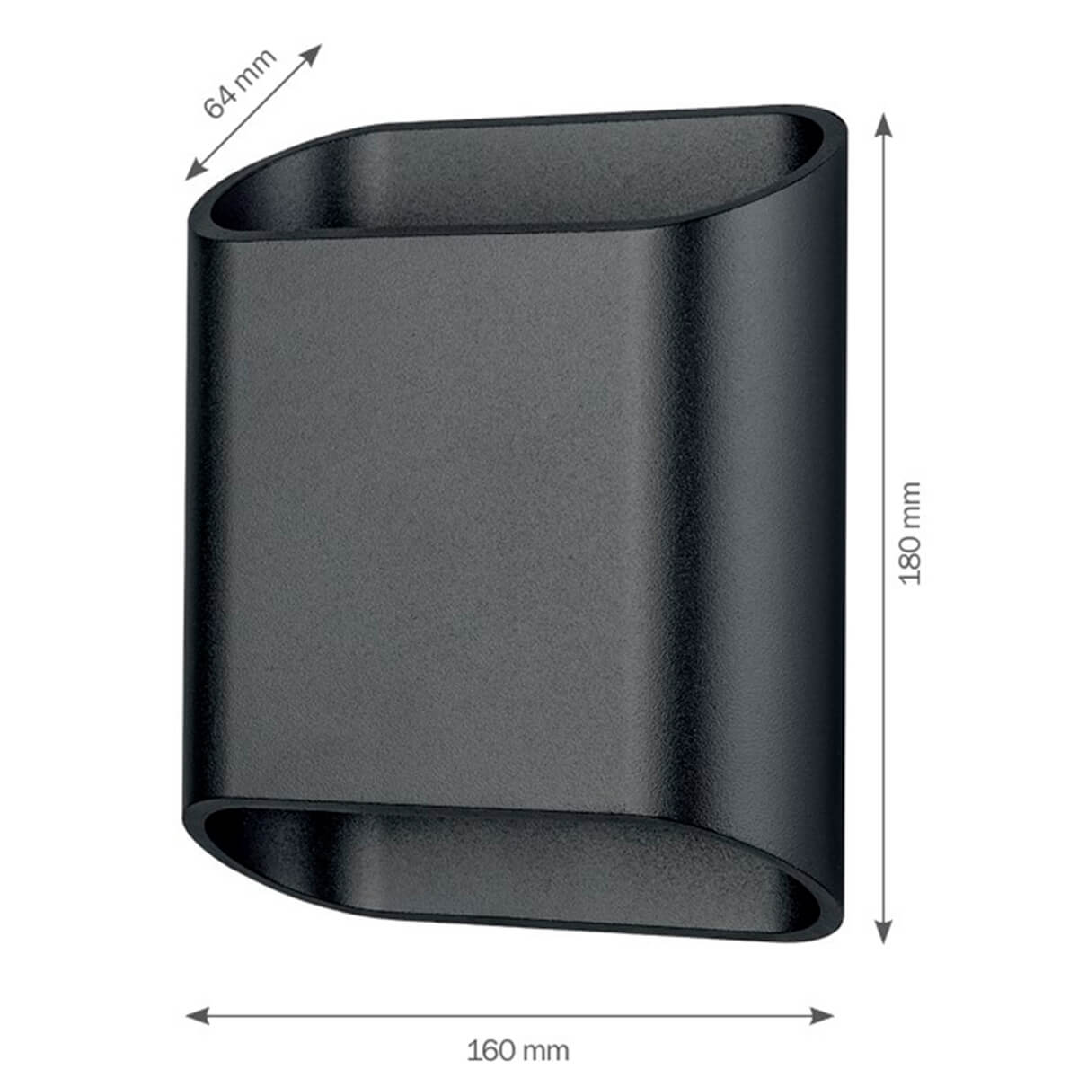 LCD Außenleuchten 5175/5176 Up & Down LED Wandleuchte, Maßzeichnung