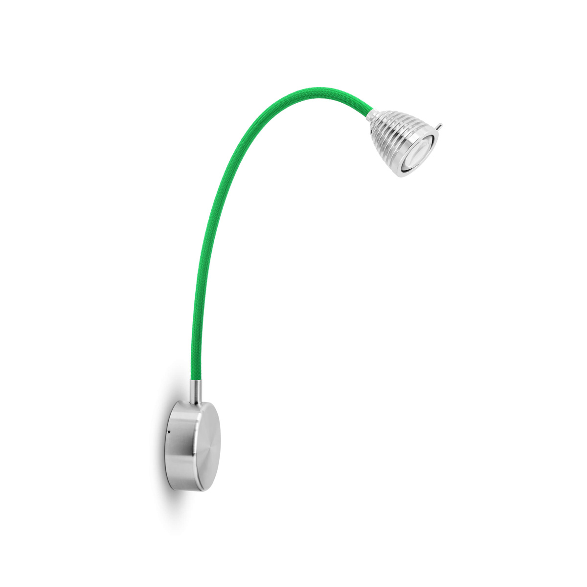 Less'n'more Athene LED Wandleuchte, Flexwelle: lang, Textil grün