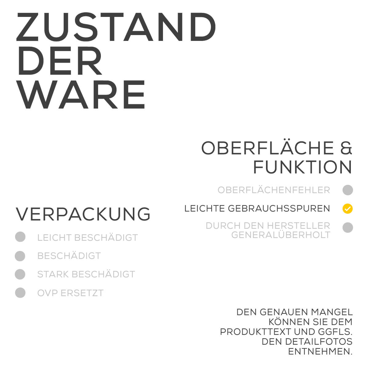 Zustand der Ware