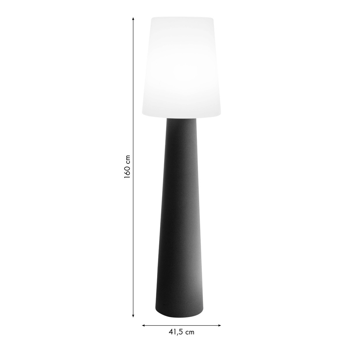 8 seasons design No. 1 LED Solarstehleuchte, Maßzeichnung