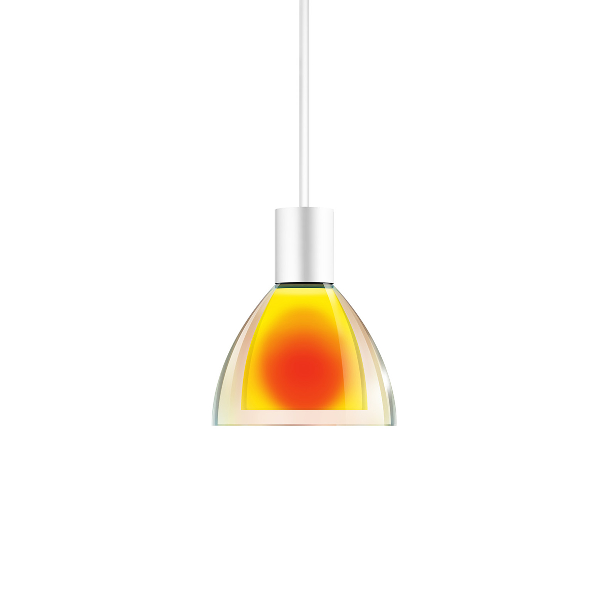 Bruck Duolare Silva Neo Ø: 11 cm Fassung: weiß Pendelleuchte Glas: dichroitisch orange - gelb
