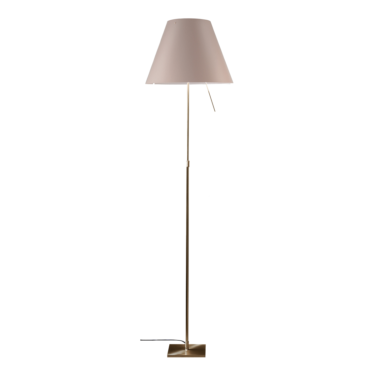 Luceplan Costanza Terra Teleskop mit Touchdimmer, Messing, Schirm: puder