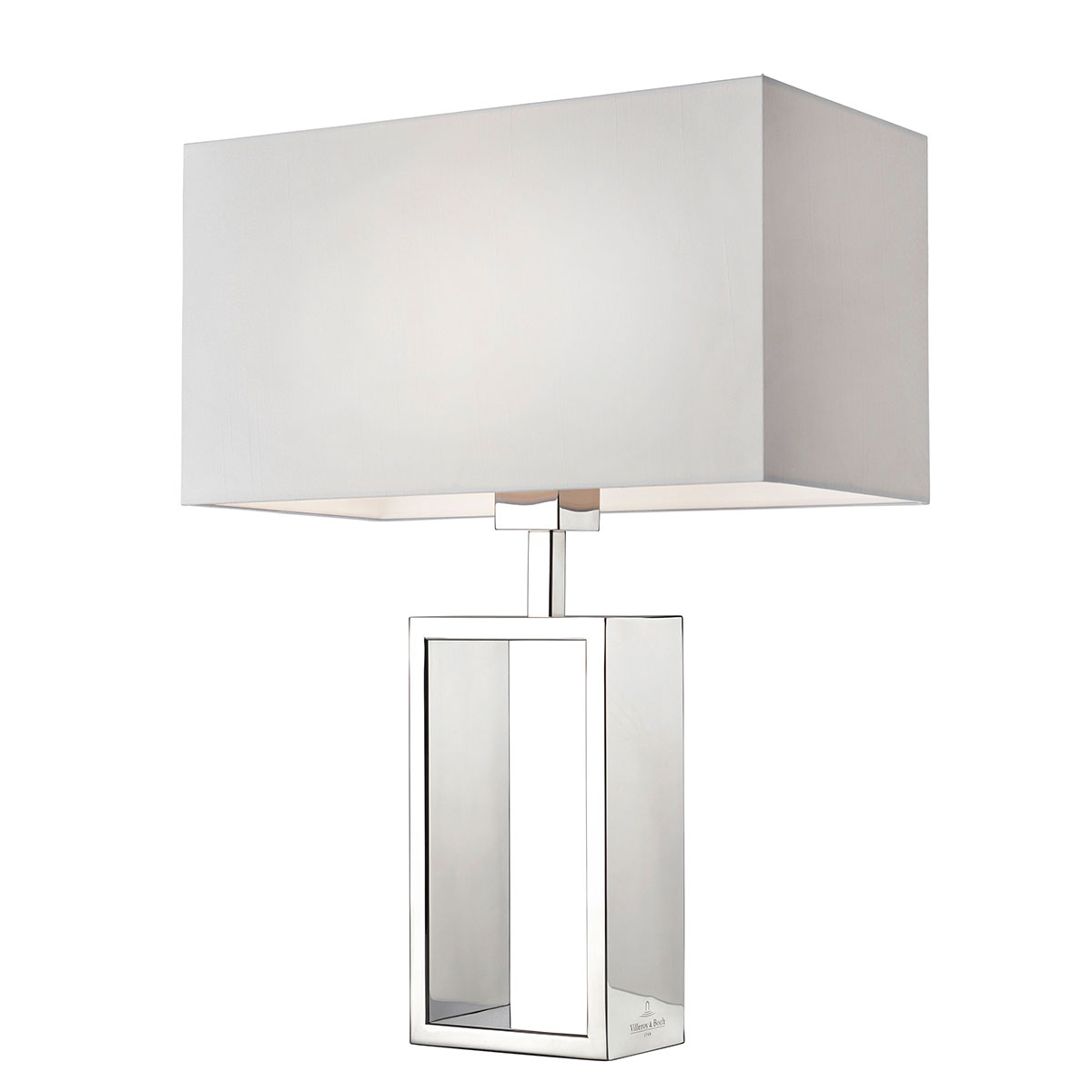 Villeroy & Boch Shanghai Tischleuchte, Body: Silber, Stoffschirm: weiß Shanghai Tischleuchte