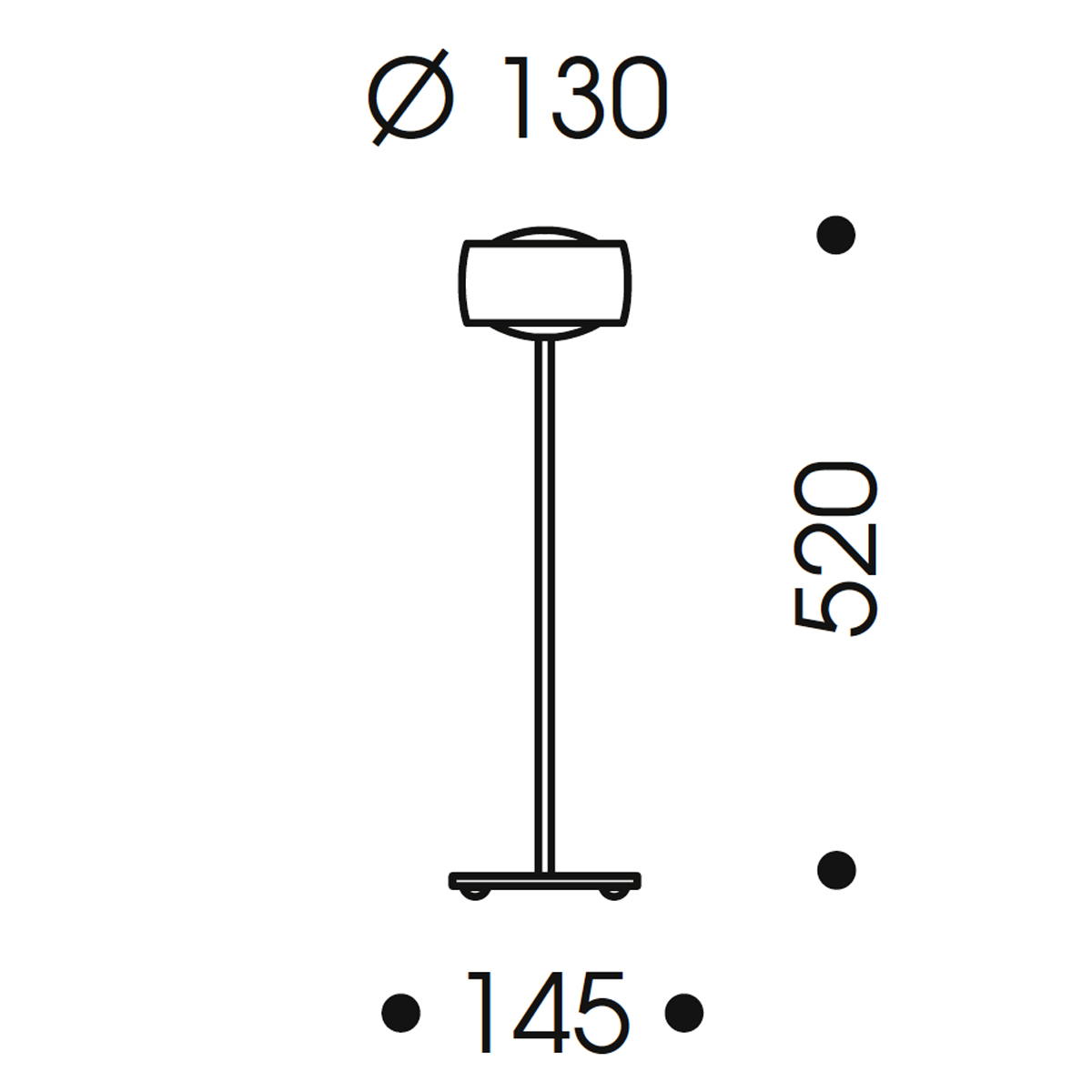 Oligo Grace LED Tischleuchte, Tunable White, Maßzeichnung
