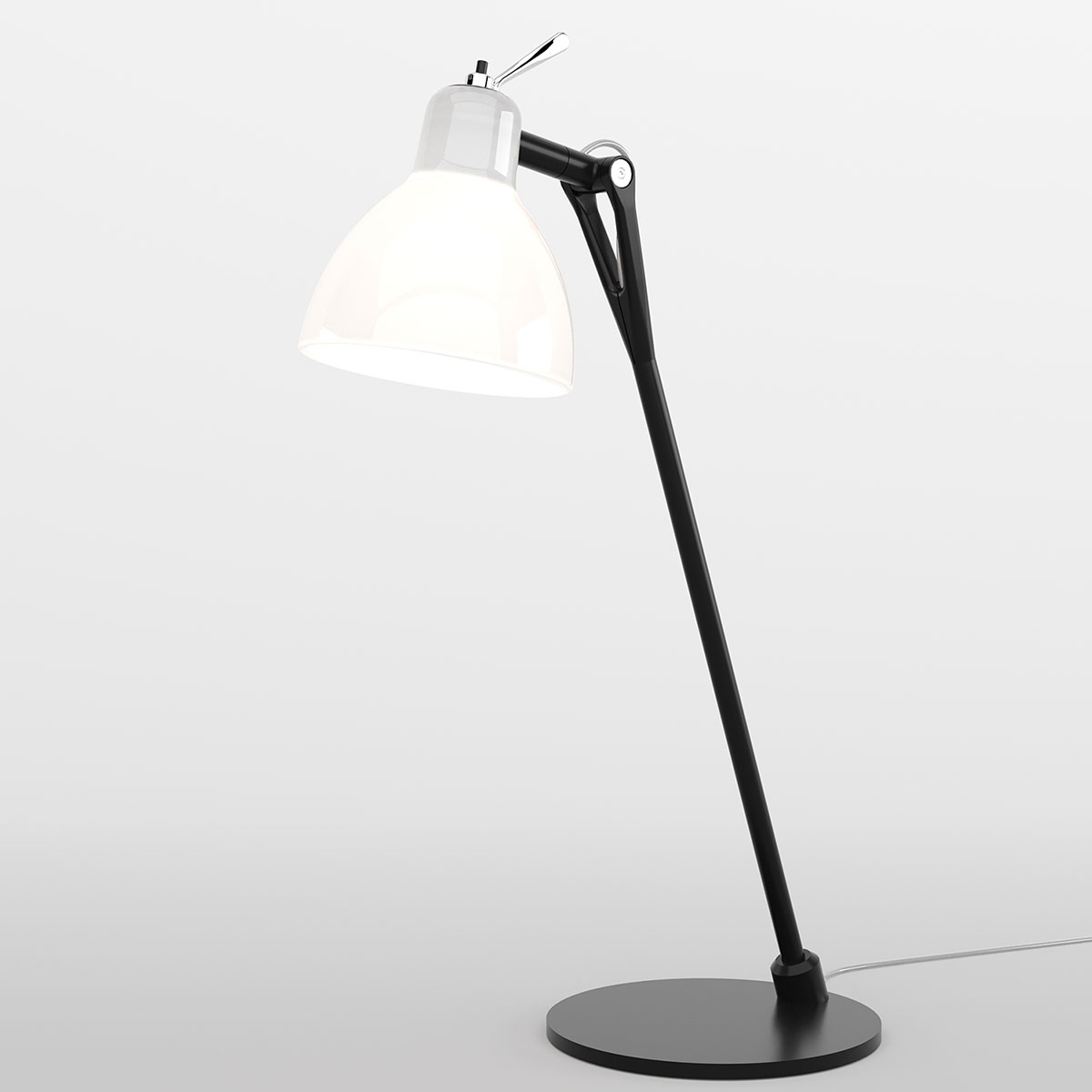 Rotaliana Luxy Glam T0 Tischleuchte, schwarz metallic / weiß glänzend