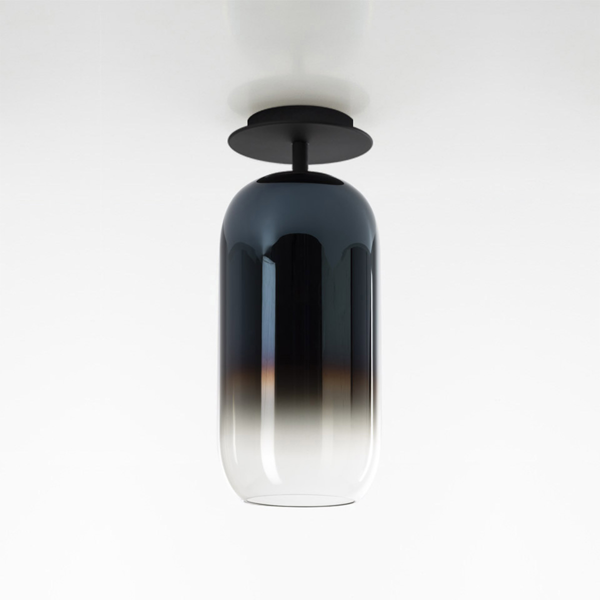 Artemide Gople Lamp Soffitto, schwarz, Schirm: blau