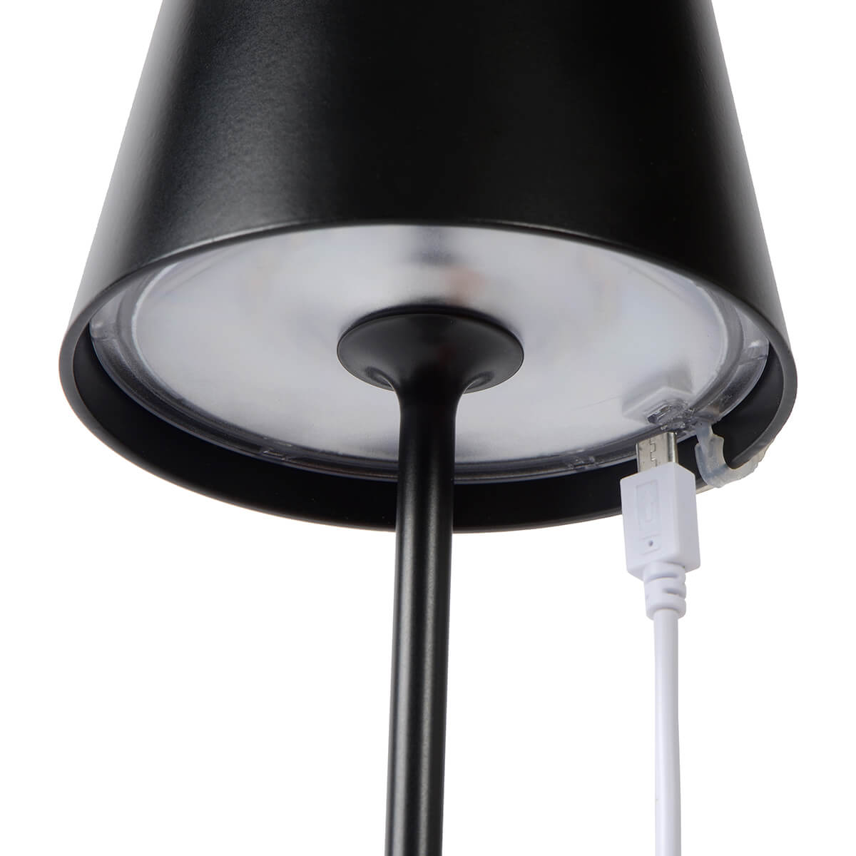 Lucide Justin LED Akkuleuchte, schwarz, USB-Ladeanschluss