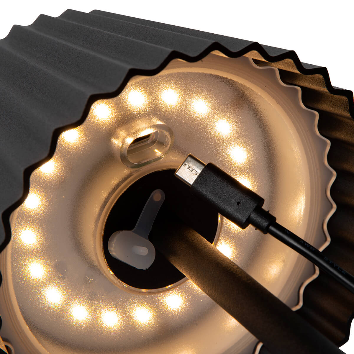 Lucide Justine LED Akkuleuchte, schwarz, USB-Ladeanschluss