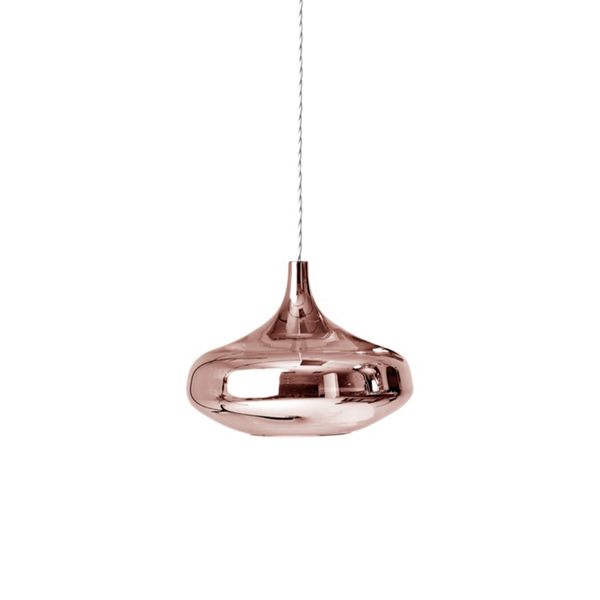 Lodes Nostalgia Glas Large LED Pendelleuchte Chrom - Rose Gold, die Abbildung zeigt ein einzelnes Pendel