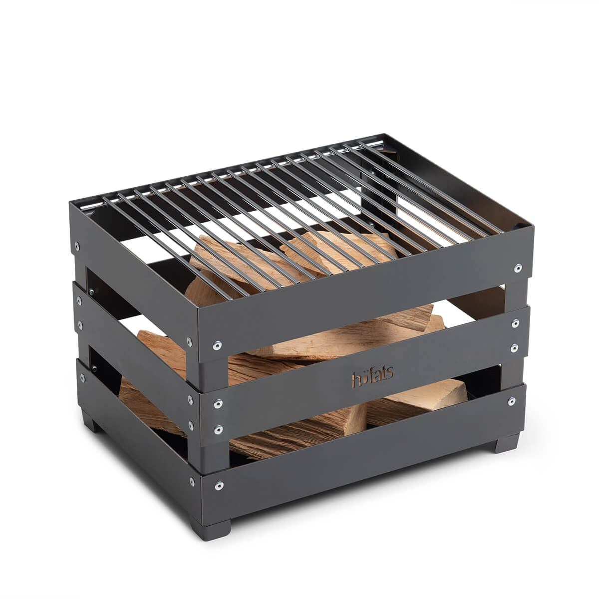 Höfats Crate Feuerkorb, Grill & Hocker, Corten-Stahl, mit Grillrost (als Zubehör erhältlich)