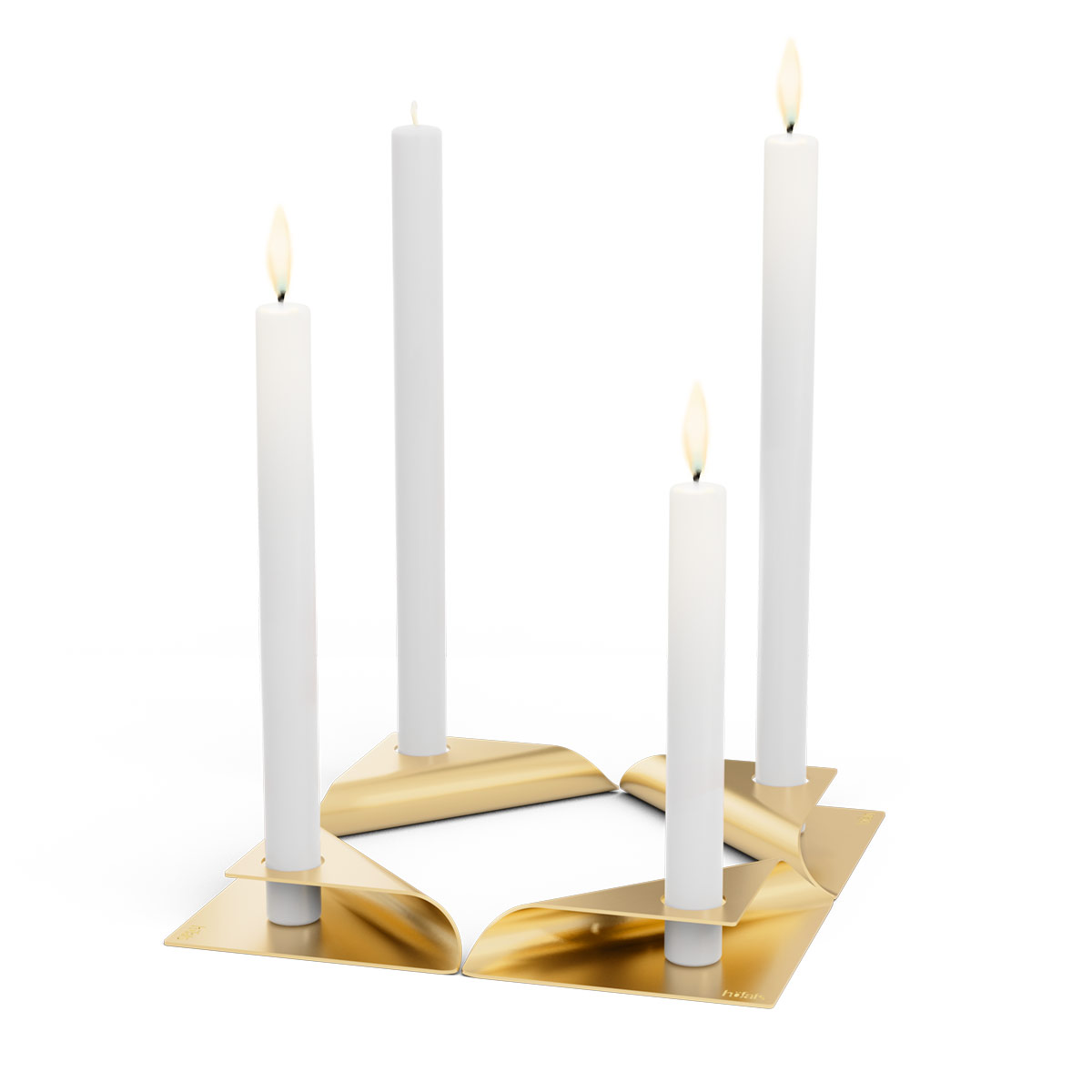Höfats Square Candle Kerzenhalter, 4er-Set, Gold (Kerzen nicht inbegriffen)