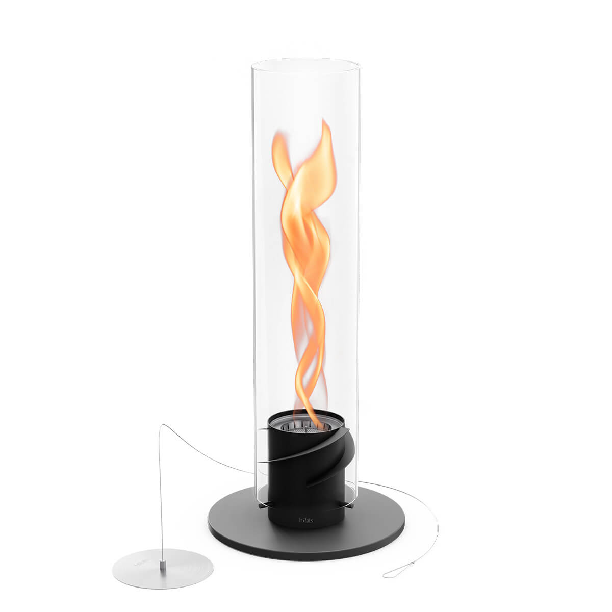 Höfats Spin 1200 Tischfeuer & Windlicht, schwarz (angezündet)