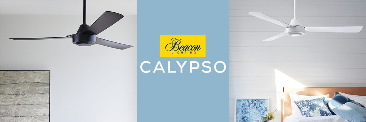 Beacon Lighting Calypso Deckenventilator in Schwarz und Weiß für Wohn- und Schlafräume