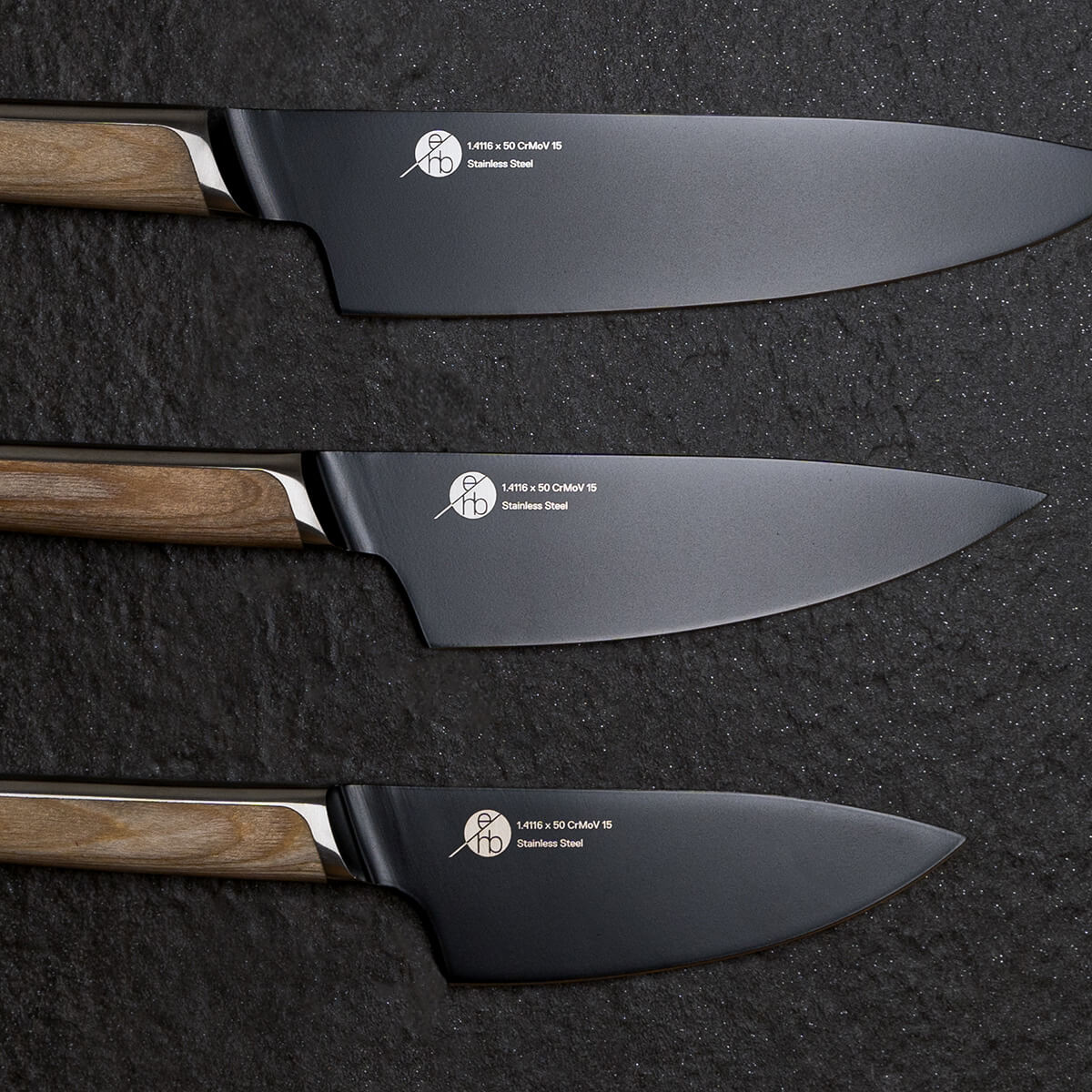 Everdure by heston blumenthal Kochmesser, Klingenlänge: 12,7 cm, 15,2 cm und 20,3 cm, titanbeschichtet