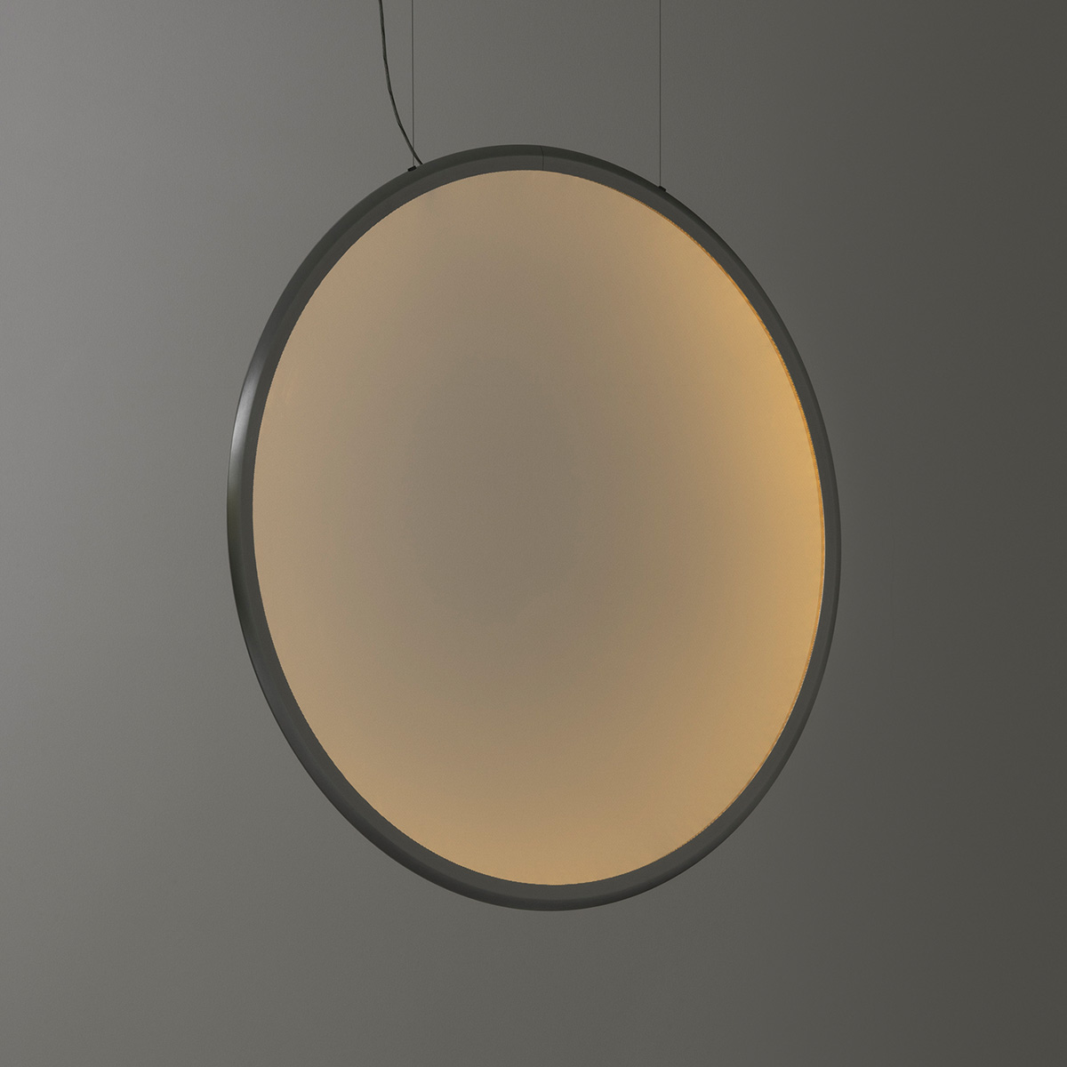 Artemide Discovery Vertical 70 RGBW LED Sospensione, Aluminium satiniert (Lichtfarbe orange)