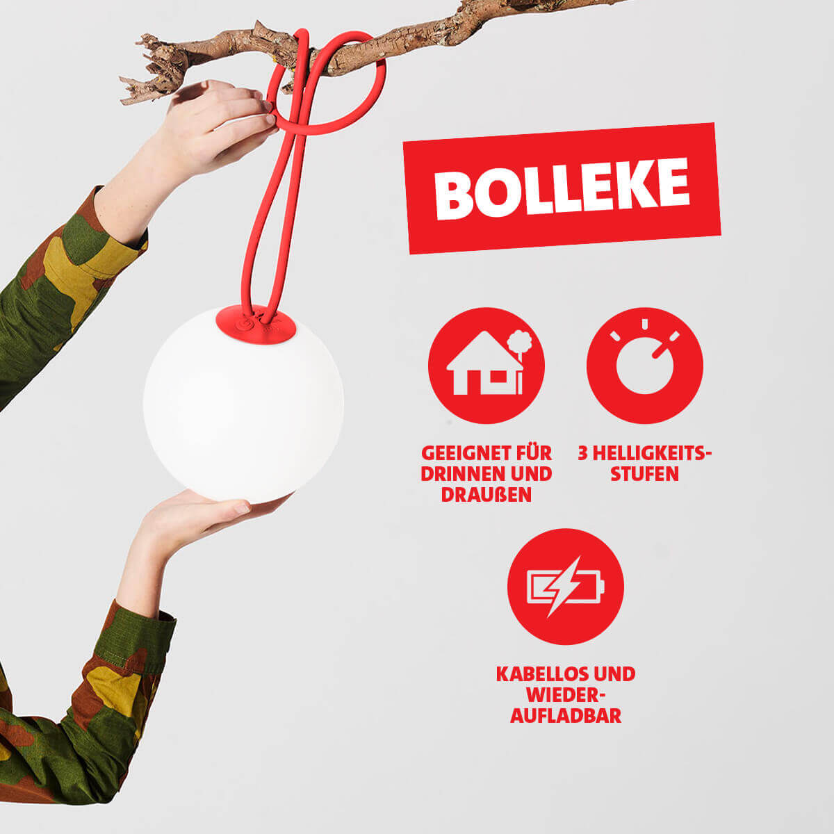 Bolleke LED Akku-Pendelleuchte