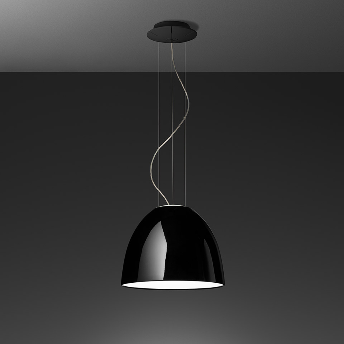 Artemide Design Nur Mini Gloss Sospensione schwarz glänzend