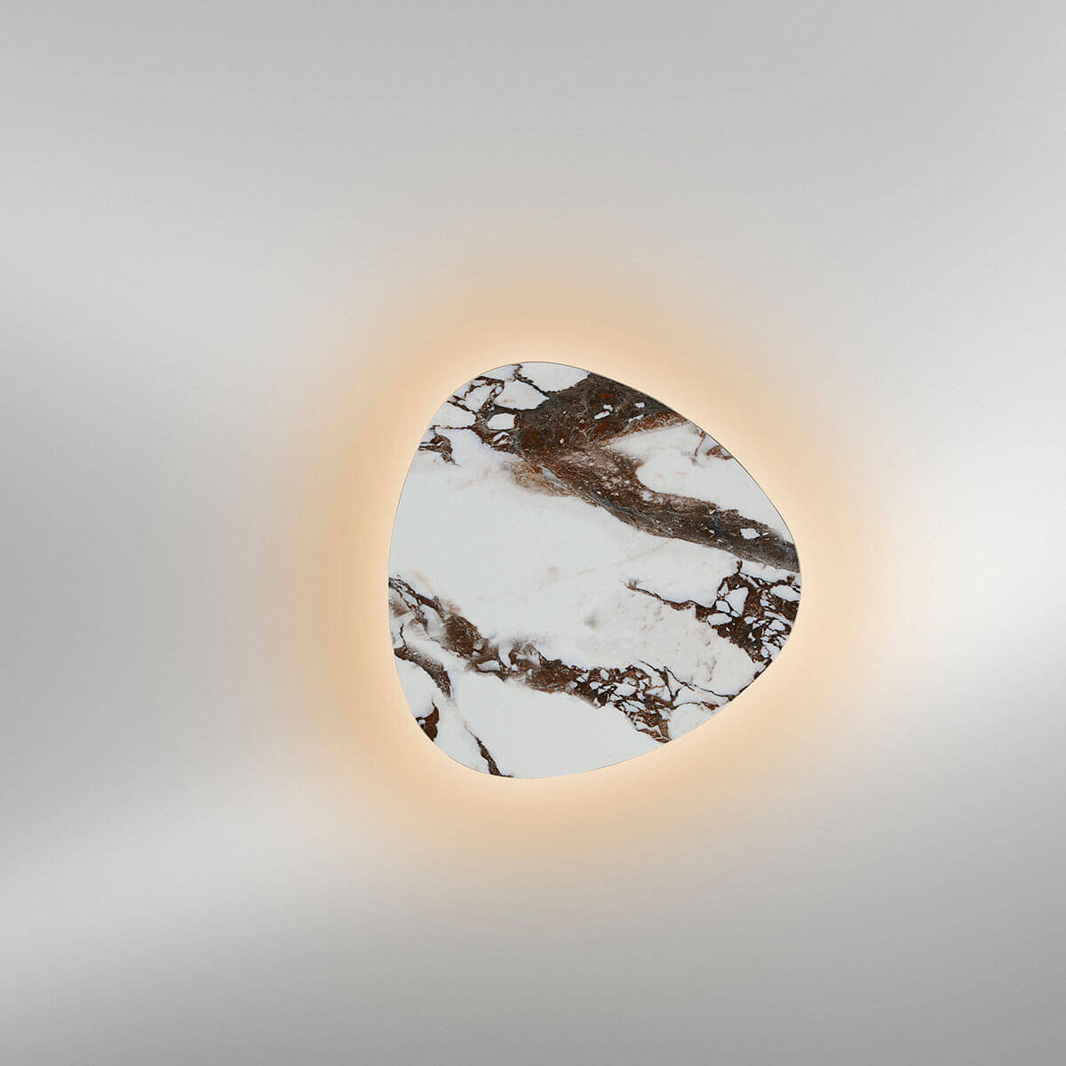 LupiaLicht Cameo LED Wandleuchte, Ø: 30 cm, weiß marmoriert