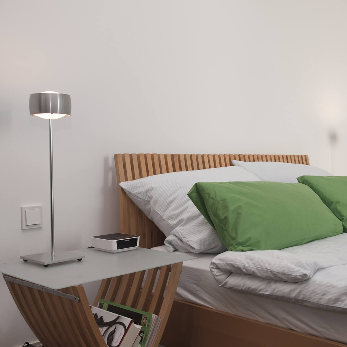 Oligo Grace LED Tischleuchte, Tunable White, Chrom / Aluminium gebürstet