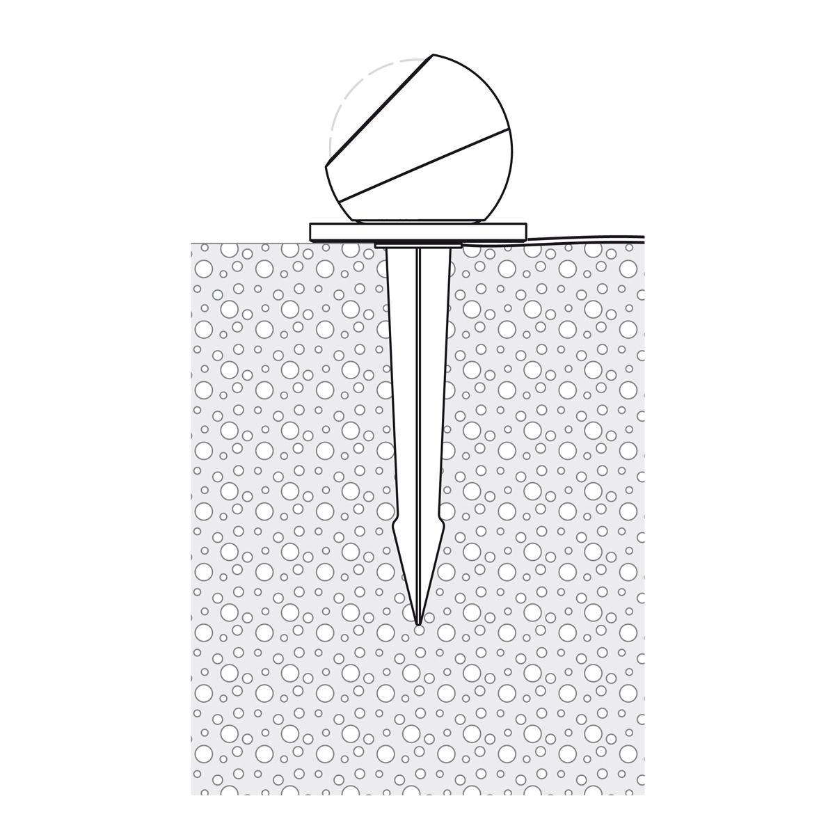 Occhio Sito Erdspieß für Sito basso (in Anwendung mit der Occhio Sito basso Bodenleuchte)