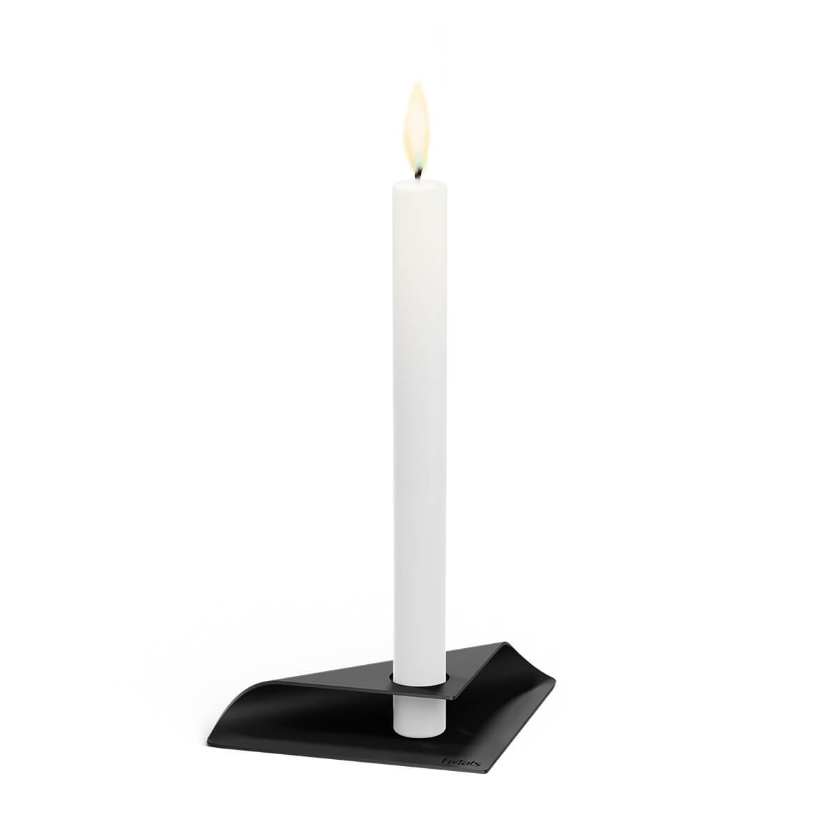 Höfats Square Candle Kerzenhalter, schwarz, mit Kerze (nicht inbegriffen)