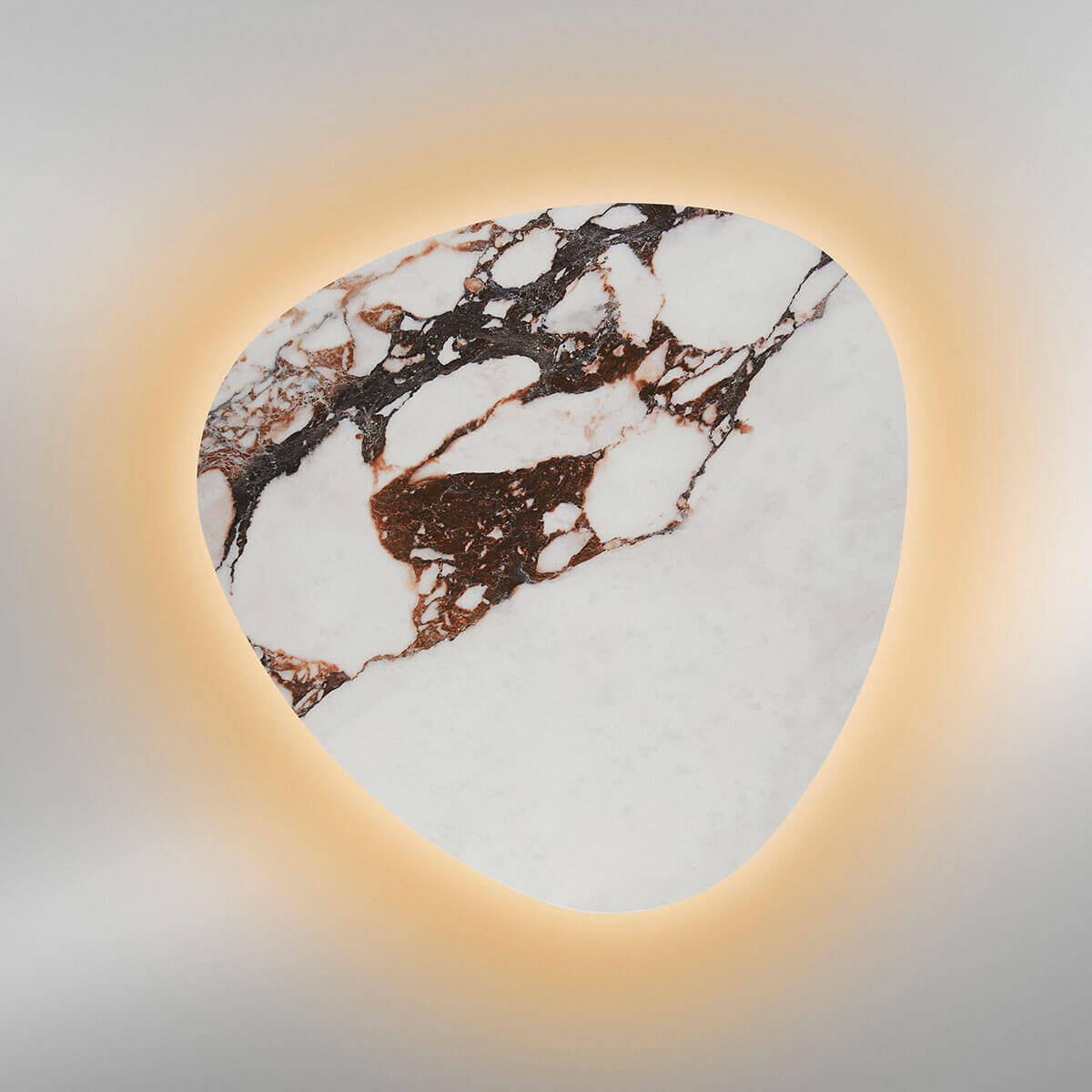 LupiaLicht Cameo LED Wandleuchte, Ø: 50 cm, weiß marmoriert