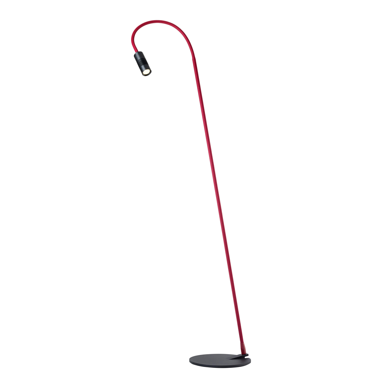 Oligo A Little Bit Colour LED Stehleuchte, Kopf: schwarz matt, Flexarm: rot matt