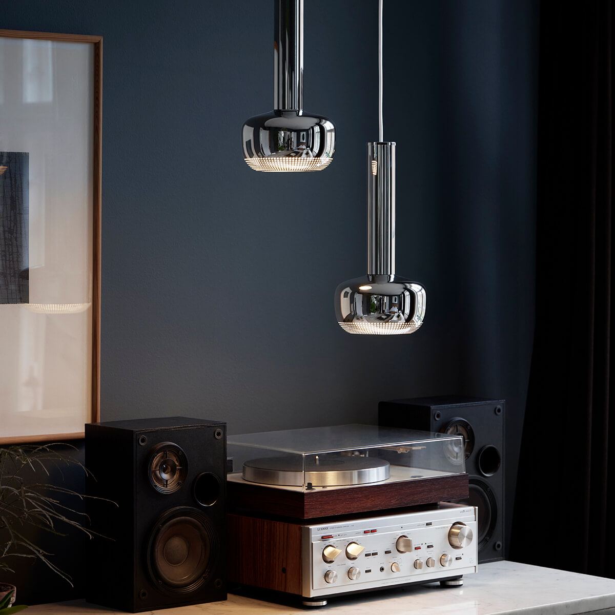 Louis Poulsen VL 56 Pendelleuchte, hochglanzverchromt