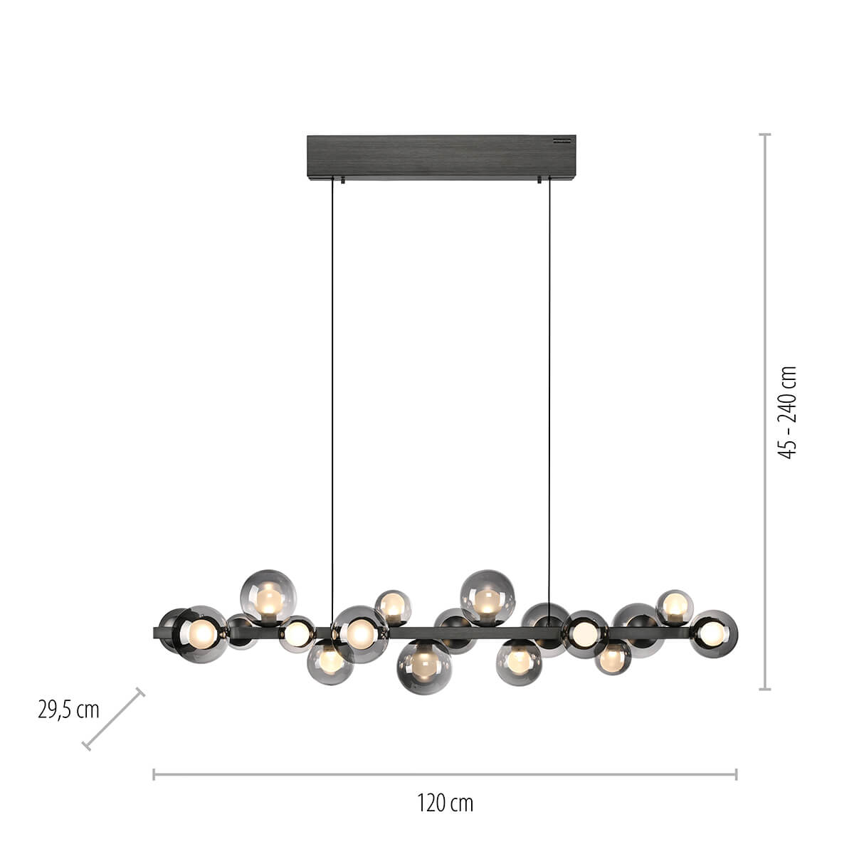 PURE E-Popup LED Pendelleuchte mit e-LIFT und CCT