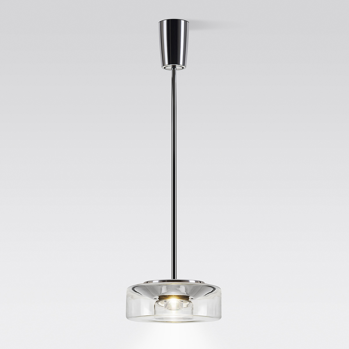 Serien.lighting Curling Suspension Tube M LED Pendelleuchte, 2700 K, Glas klar (©serien.lighting)