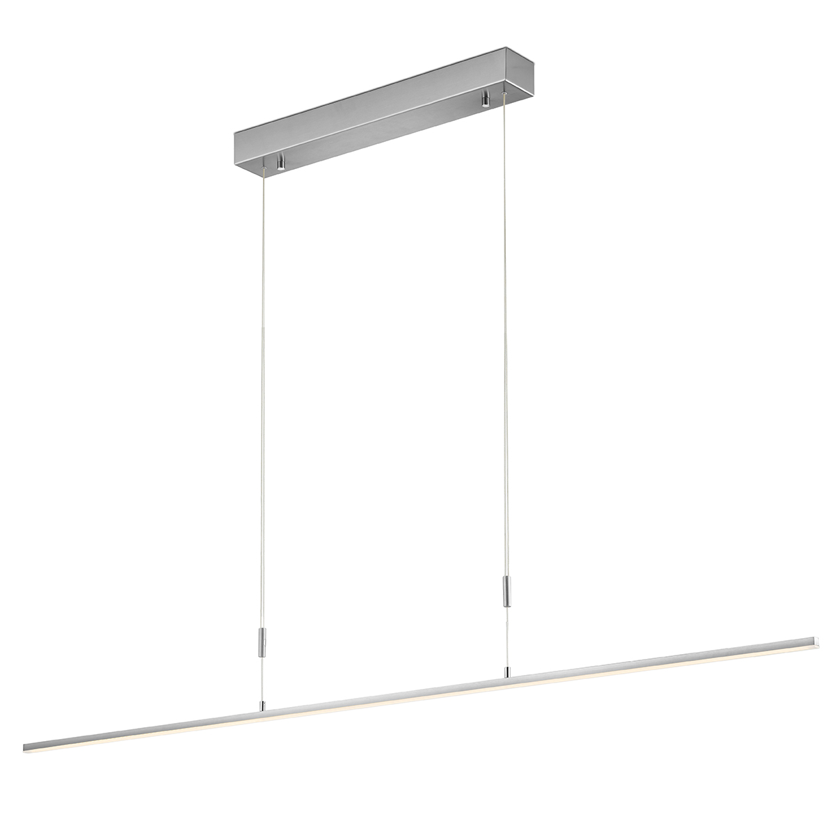 Bankamp Slim LED Pendelleuchte, Länge: 128 cm, Nickel matt / Chrom