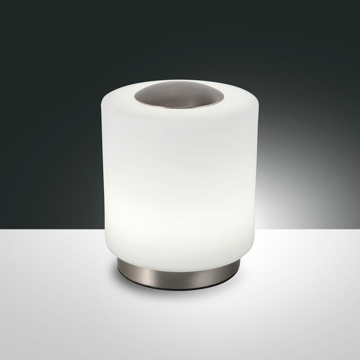Fabas Luce Simi LED Tischleuchte, Nickel satiniert