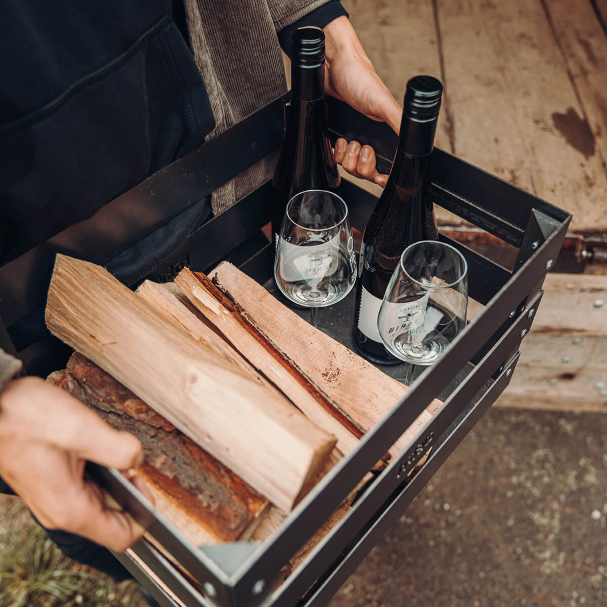 Höfats Crate Feuerkorb, Grill & Hocker, Corten-Stahl