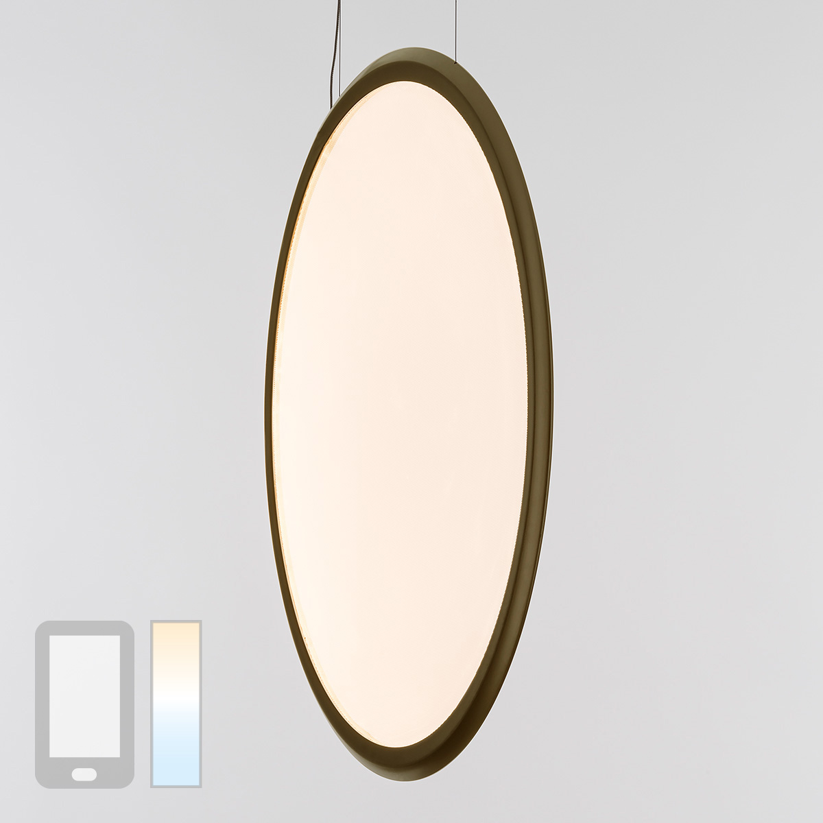Artemide Design Discovery Vertical 100 LED Sospensione, Tunable White, App-kompatibel, Bronze gebürstet
