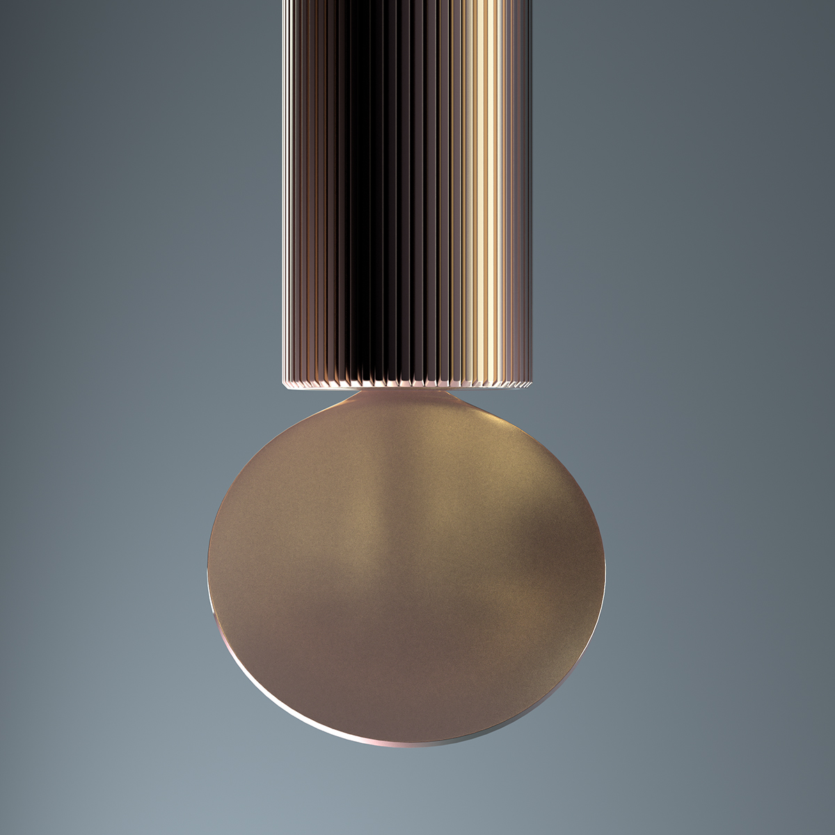 Flos Flauta H225 Riga LED Wandleuchte, Kupfer eloxiert, Reflektor