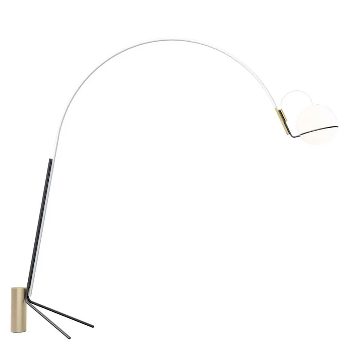 Fontana Arte Alicanto LED Bogenleuchte, Gold / weiß