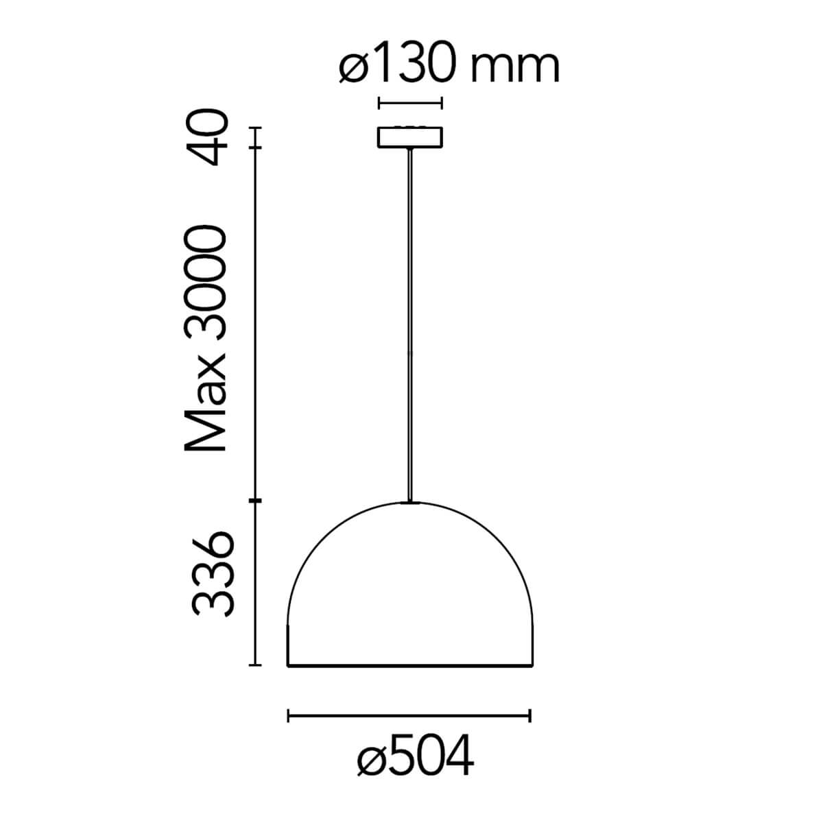 Flos My Dome Pendelleuchte, Maßzeichnung