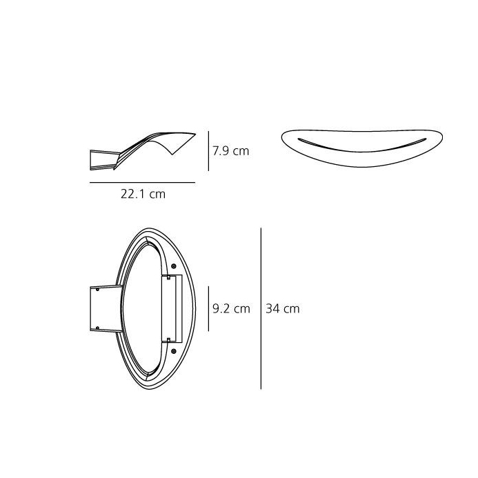 Artemide Mesmeri Parete, Maßzeichnung